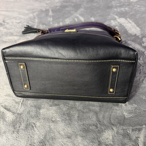 VTG Dooney & Bourke Bag Sophie Hobo Pebble Leather Navy Blue Red Lining 90s - Picture 14 of 15